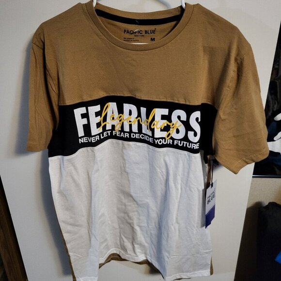 NWT Y2K MENS PACIFIC BLUE FEARLESS T SHIRT SZ M - Picture 1 of 4